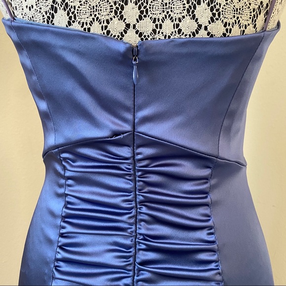 Nicole Miller Collection Blue Satin Cocktail Dress - Picture 4 of 14